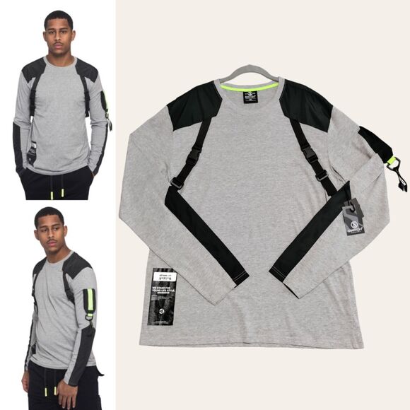 Switch Remarkable Mens 2XL Techwear Utility Long Sleeve Army Buckled T-Shirt NEW - Picture 1 of 16